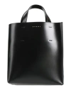 Marni Structured Tote Bag With Glossy Finish In Black
