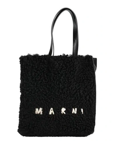 Marni Woman Handbag Black Size - Leather, Shearling
