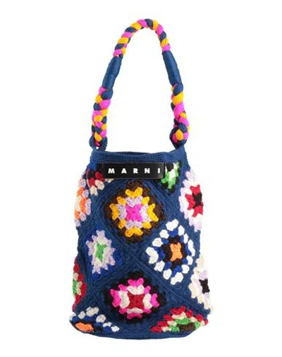 Marni Woman Handbag Blue Size - Wool, Cotton, Leather