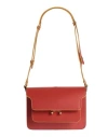 Marni Orange Saffiano Leather Mini Trunk Bag In Red