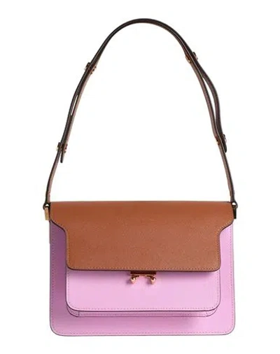 Marni Woman Handbag Brown Size - Bovine Leather, Brass, Steel In Beige