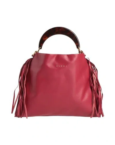 Marni Woman Handbag Burgundy Size - Leather In Red