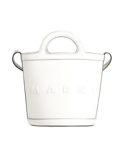 Marni Woman Handbag Cream Size - Cow Leather, Brass In White