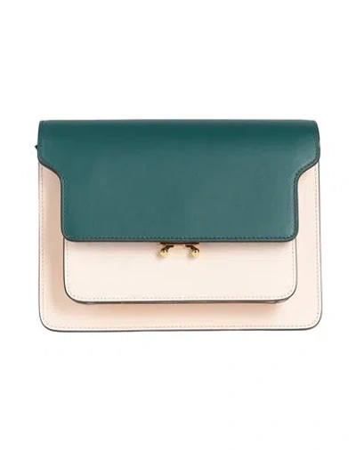 Marni Woman Handbag Deep Teal Size - Cow Leather, Brass In Green