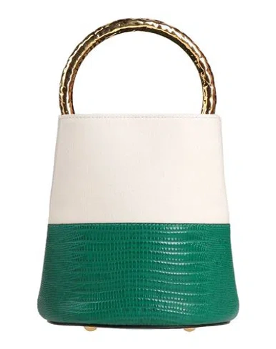 Marni Woman Handbag Emerald Green Size - Bovine Leather, Brass, Cotton