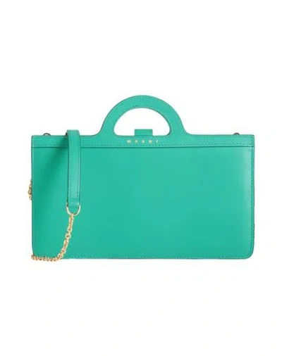 Marni Woman Handbag Emerald Green Size - Cow Leather, Brass, Zinc, Aluminum, Copper