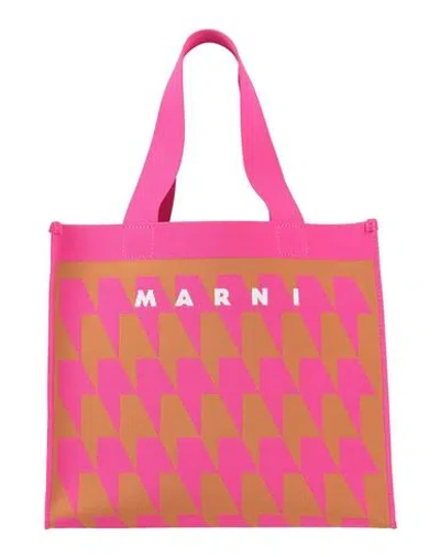 Marni Woman Handbag Fuchsia Size - Polyester, Cotton, Polyurethane, Brass, Steel In Pink