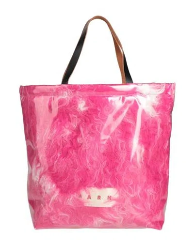 Marni Woman Handbag Fuchsia Size - Pvc - Polyvinyl Chloride, Leather In Pink