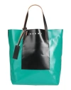 Marni Woman Handbag Green Size - Polyester, Cow Leather In Green