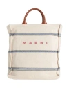 Marni Woman Handbag Ivory Size - Cotton, Polyester, Cow Leather, Brass, Zamak In White