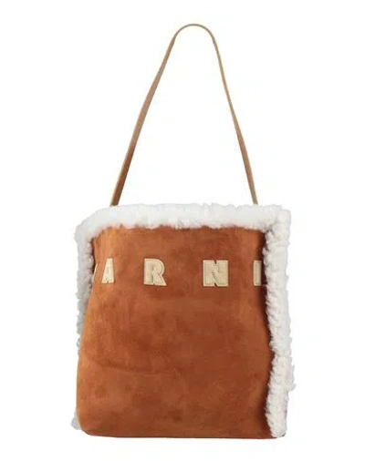 Marni Woman Handbag Light Brown Size - Shearling In Sand