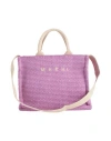 Marni Woman Handbag Lilac Size - Cotton, Polyamide, Polyester, Cow Leather, Brass In Purple