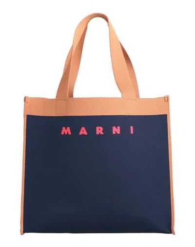 Marni Woman Handbag Midnight Blue Size - Polyester, Cotton, Polyurethane In Metallic