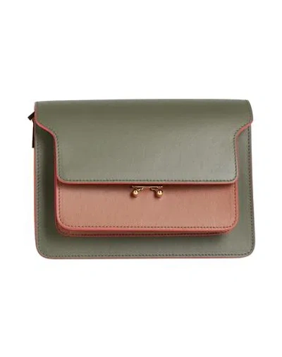 Marni Woman Handbag Military Green Size - Cow Leather, Brass