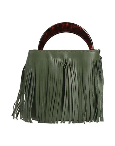 Marni Woman Handbag Military Green Size - Cow Leather, Pmma (polymethyl Methacrylate), Brass, Zinc,
