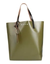 Marni Woman Handbag Military Green Size - Polyurethane, Polyester, Cow Leather In Green