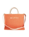 Marni Woman Handbag Orange Size - Cotton, Polyamide, Polyester, Cow Leather, Brass