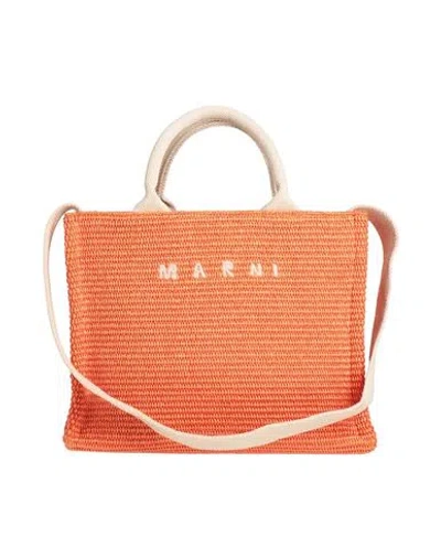 Marni Woman Handbag Orange Size - Cotton, Polyamide, Polyester, Cow Leather, Brass