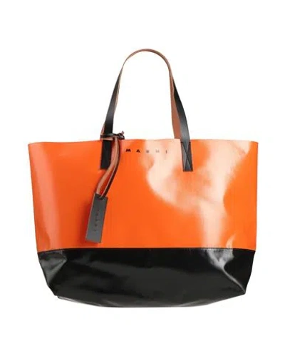 Marni Woman Handbag Orange Size - Polyester, Bovine Leather