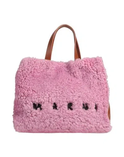 Marni Woman Handbag Pink Size - Leather, Shearling