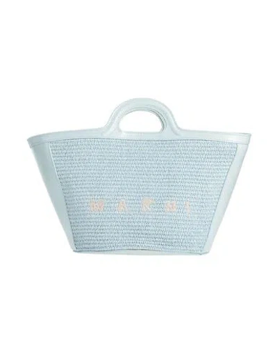 Marni Woman Handbag Sky Blue Size - Cotton, Polyamide, Bovine Leather, Brass
