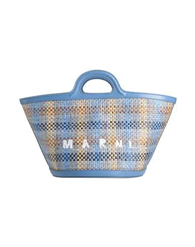 Marni Woman Handbag Slate Blue Size - Polyamide, Cow Leather, Zinc, Aluminum, Copper