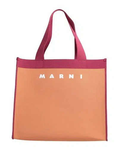 Marni Woman Handbag Tan Size - Polyester, Cotton, Polyurethane In Brown