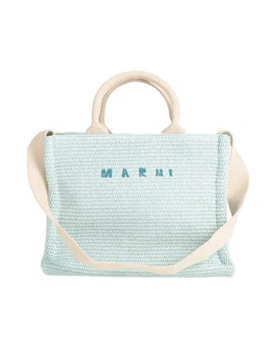 Marni Woman Handbag Turquoise Size - Cotton, Polyamide, Polyester, Cow Leather, Brass In Blue