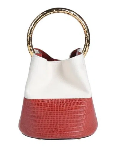 Marni Woman Handbag White Size - Bovine Leather, Brass, Cotton