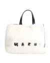 Marni Woman Handbag White Size - Leather, Shearling