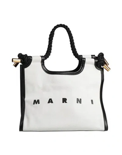 Marni Woman Handbag White Size - Textile Fibers, Leather