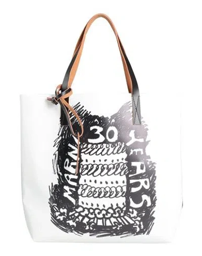 Marni Woman Handbag White Size - Pvc - Polyvinyl Chloride, Polyester