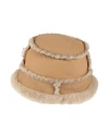 Marni Woman Hat Camel Size L Shearling In Brown