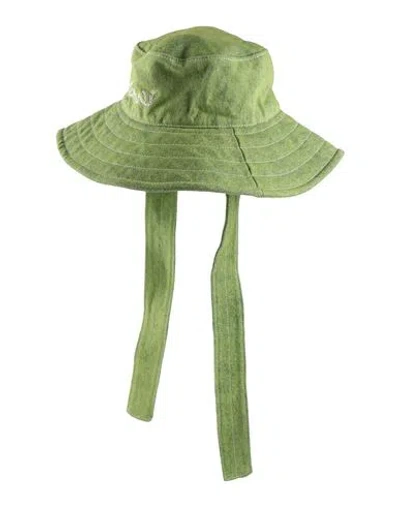 Marni Woman Hat Green Size L Cotton In Neutral