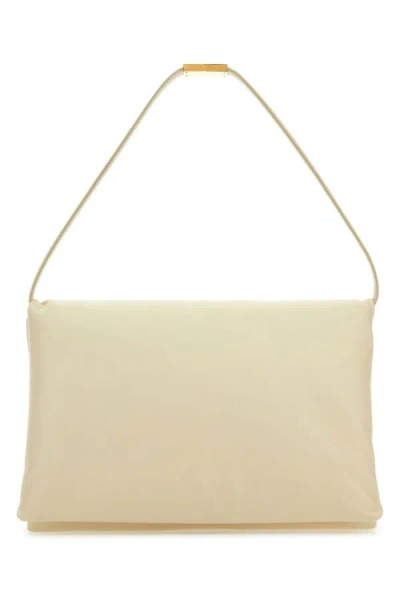 Marni Ivory Leather Shoulder Bag In White