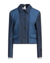 Marni Cropped Contrast Pinstripe Shirt Jacket In Blue
