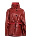Marni Woman Jacket Brick Red Size 4 Lambskin In Red