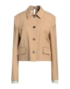 Marni Woman Jacket Camel Size 12 Virgin Wool In Beige