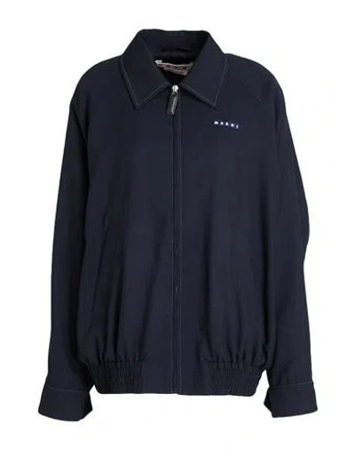 Marni Woman Jacket Midnight Blue Size 4 Virgin Wool