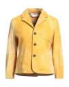 Marni Woman Jacket Yellow Size 8 Lambskin In Yellow