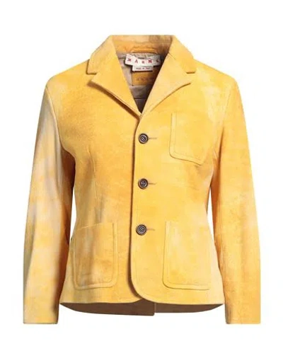 Marni Woman Jacket Yellow Size 8 Lambskin