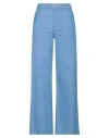 Marni Woman Jeans Blue Size 4 Cotton, Elastane, Cow Leather In Blue
