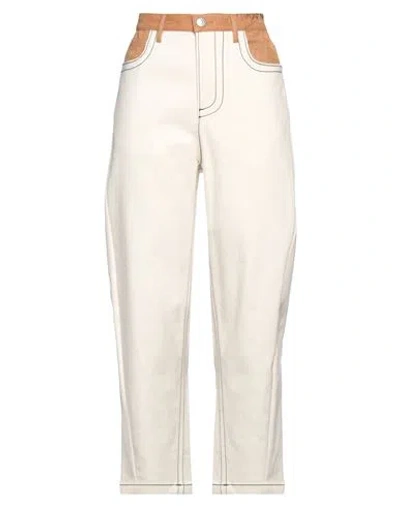 Marni Woman Jeans Cream Size 8 Cotton, Elastane