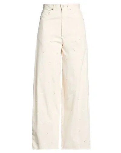 Marni Woman Jeans Ivory Size 39 Cotton In White