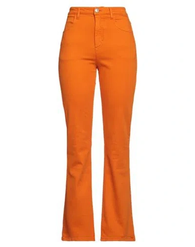 Marni Woman Jeans Orange Size 10 Cotton, Elastane