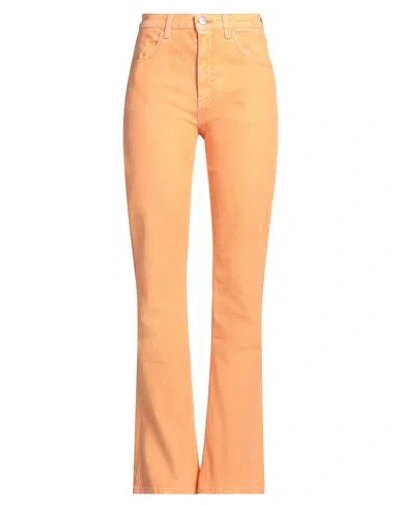Marni Woman Jeans Orange Size 8 Cotton, Acrylic, Viscose, Elastane