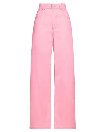 Marni Woman Jeans Pink Size 6 Cotton, Elastane, Cow Leather