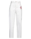Marni Woman Jeans White Size 8 Cotton, Elastane, Cow Leather