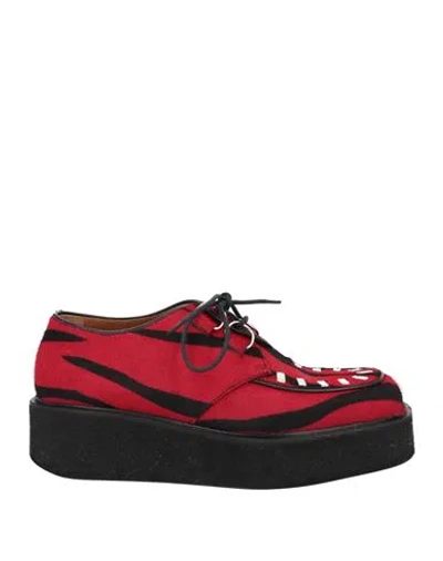 Marni Woman Lace-up Shoes Red Size 8 Leather