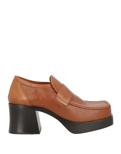 Marni Woman Loafers Tan Size 8 Leather